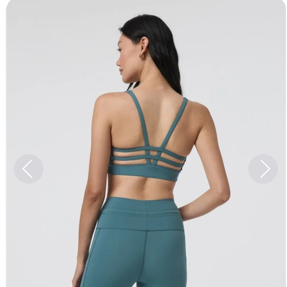 EUC VUORI YOSEMITE LONGLINE SPORTS BRA TIDAL GREEN SZ S - Picture 2 of 5